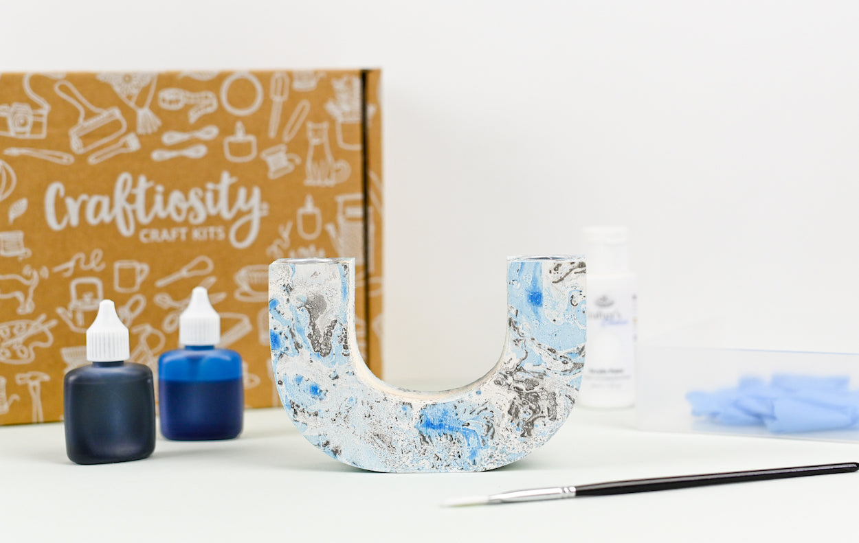 Marbled Candle Holder Craft Kit Craftiosity