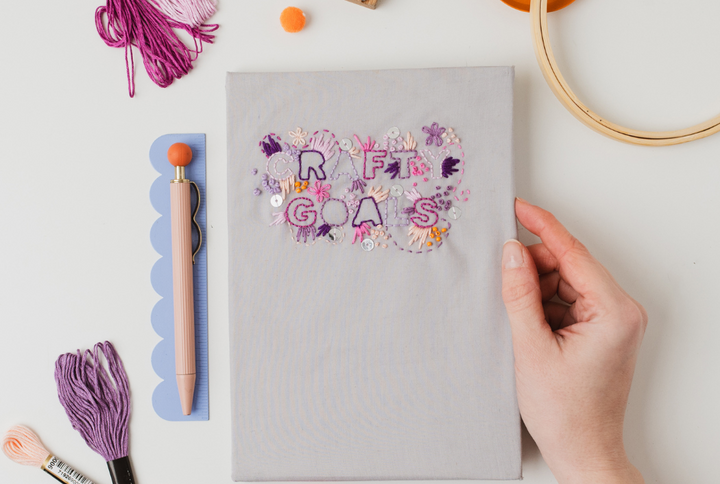 Embroidered Notebook Cover Adult Craft Kit | Craft Your Own ...