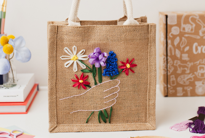 The Floral Ribbon Embroidered Bag - Exclusive Access