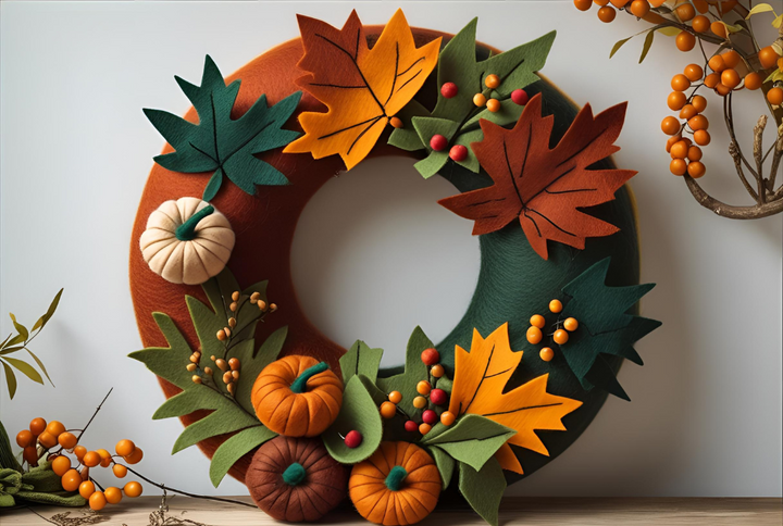 autumnal felt wreath