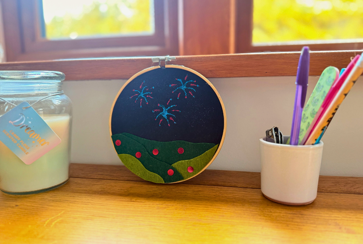 Create a Sparkling Firework Landscape Hoop - November Little Makers Kit