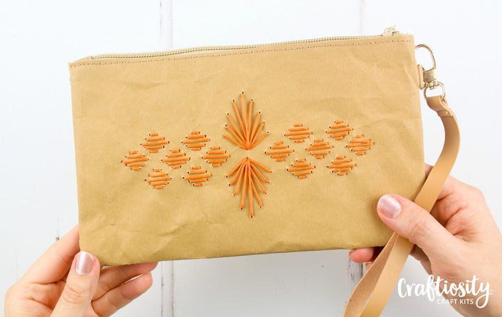 Embroidered Paper Pouch Craft Kit