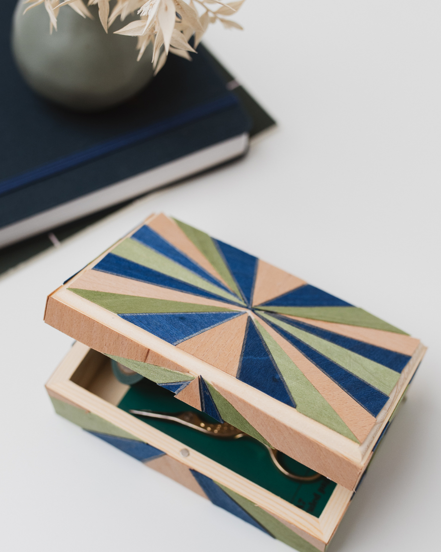 The Wooden Marquetry Jewellery Box