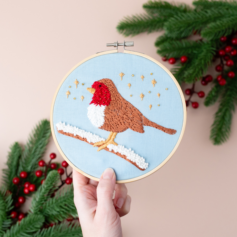 The Stitched Robin Hoop Hanger