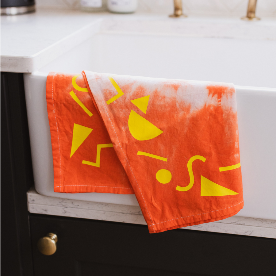 The Memphis Vinyl & Shibori Tea Towel Kit