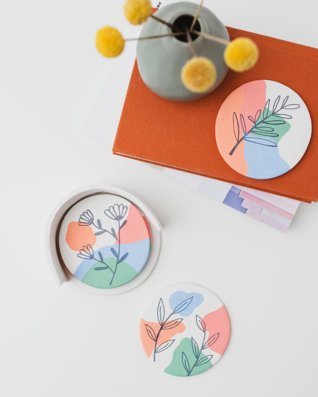 Botanical Clay Coasters Craft Kit